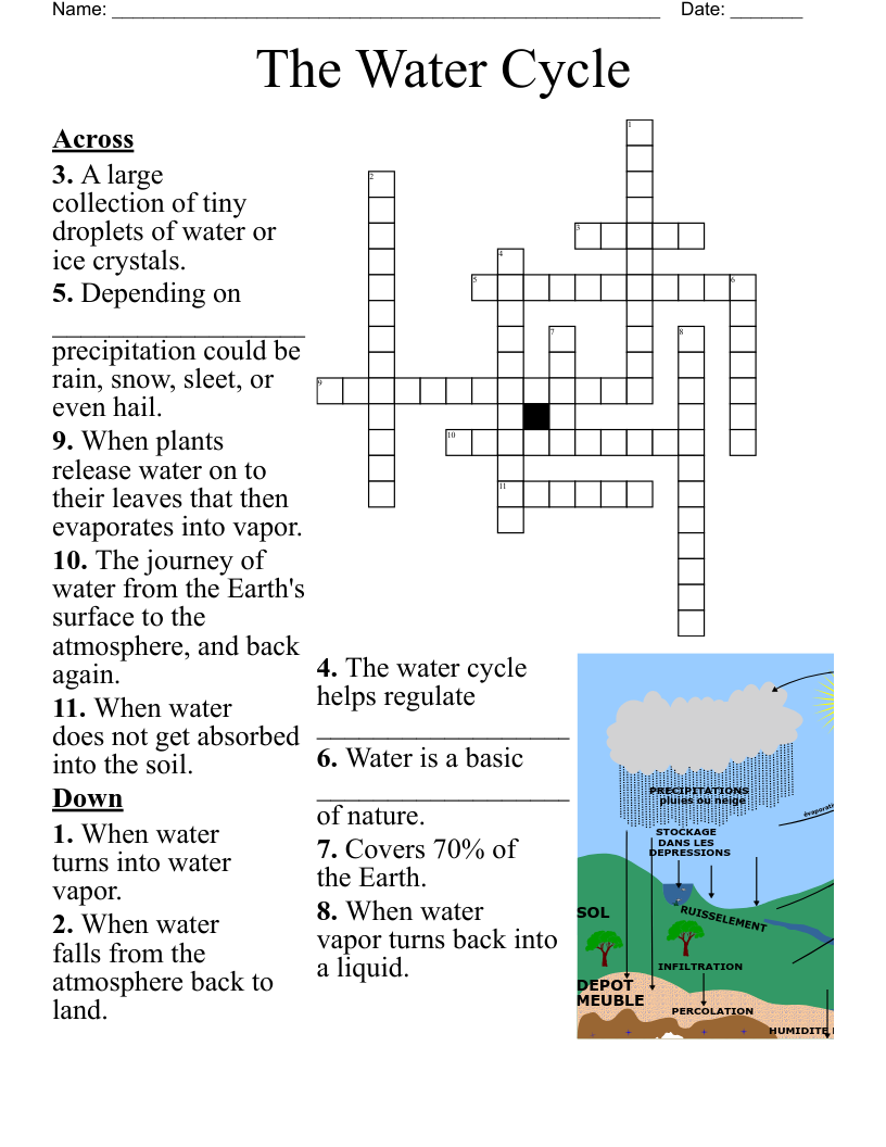 The Water Cycle Word Search WordMint