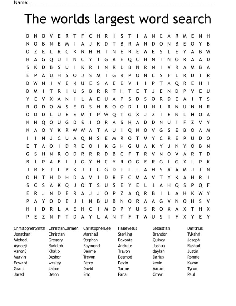 The Worlds Largest Word Search WordMint