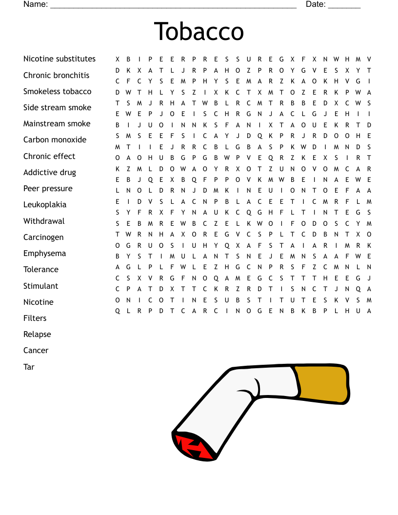 Tobacco Word Search WordMint Tobacco Word Search WordMint
