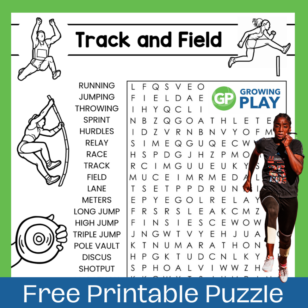 Track And Field Word Search Puzzle Growing Play