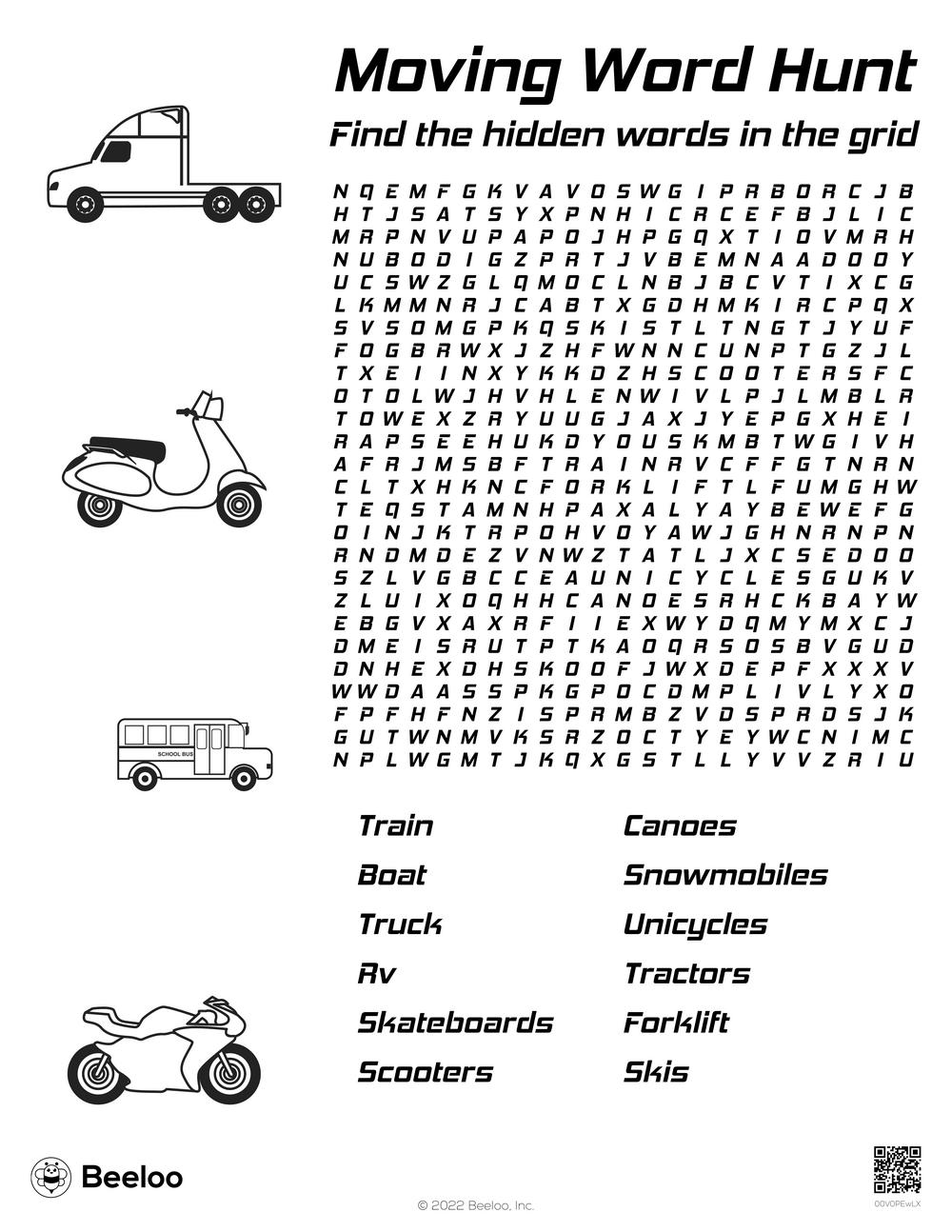 Transportation themed Word Searches Beeloo Printable Crafts And Transportation themed Word Searches Beeloo Printable Crafts And
