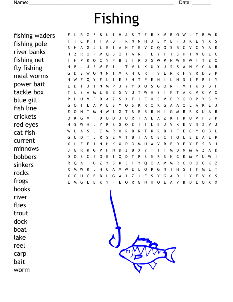 Types Of Fish Word Search WordMint