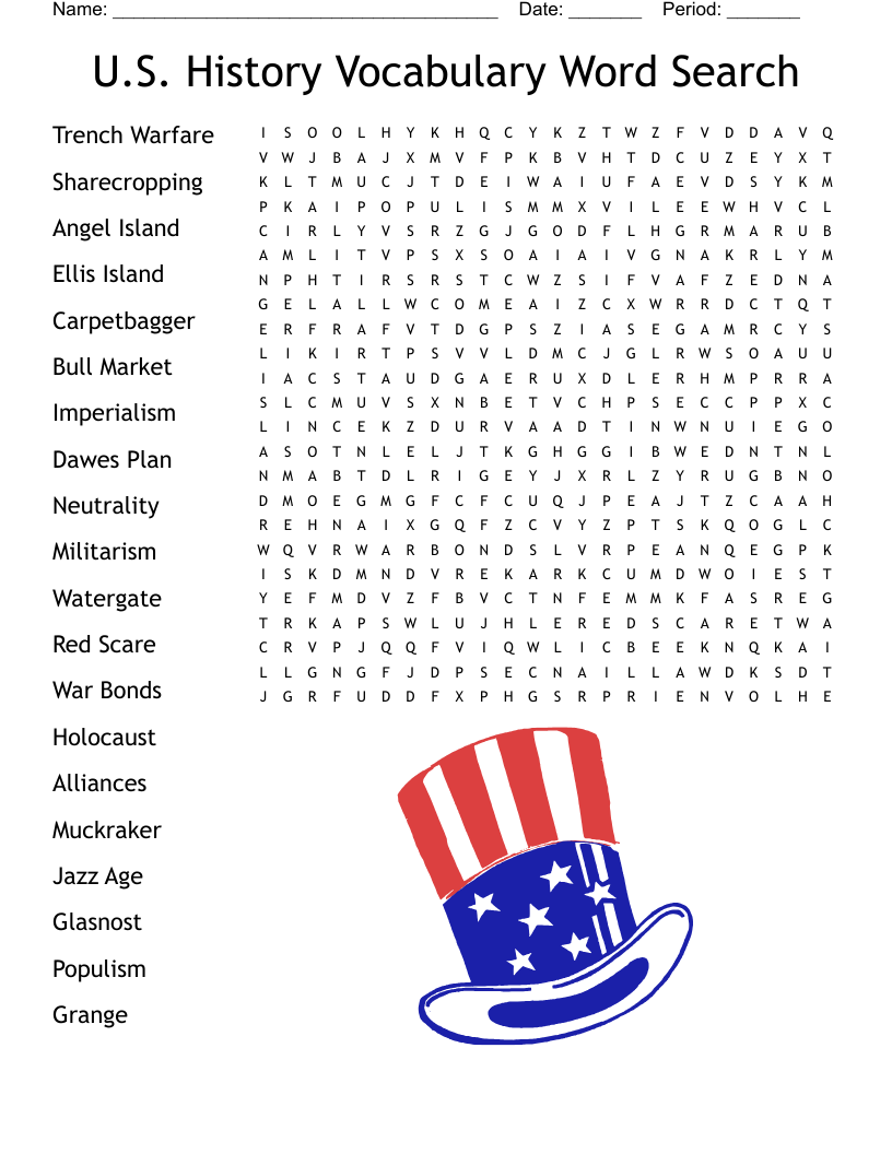Free Printable American History Word Searches