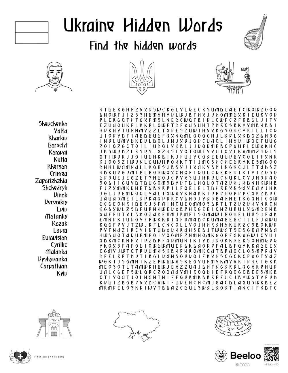 Ukraine themed Word Searches Beeloo Printable Crafts And Ukraine themed Word Searches Beeloo Printable Crafts And