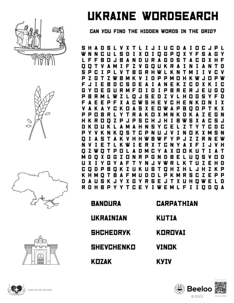 Ukraine themed Word Searches Beeloo Printable Crafts And 