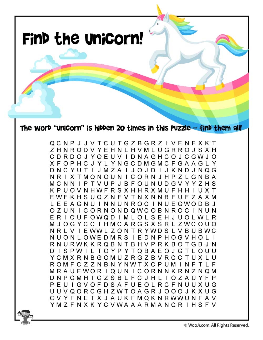 Unicorn Activity Pages For Kids Woo Jr Kids Activities Worksheets Library