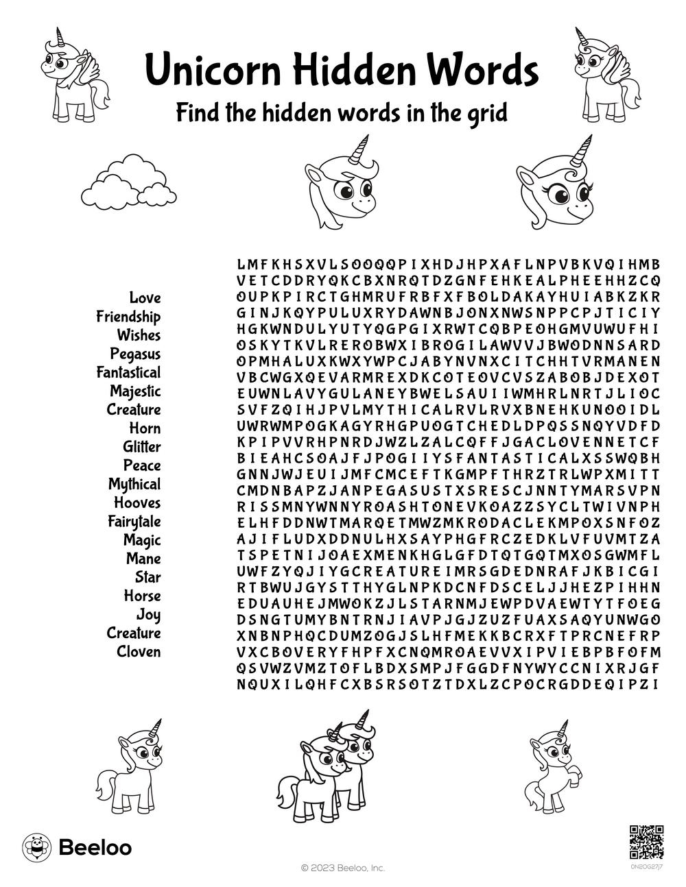 Unicorn themed Word Searches Beeloo Printable Crafts And Activities For Kids