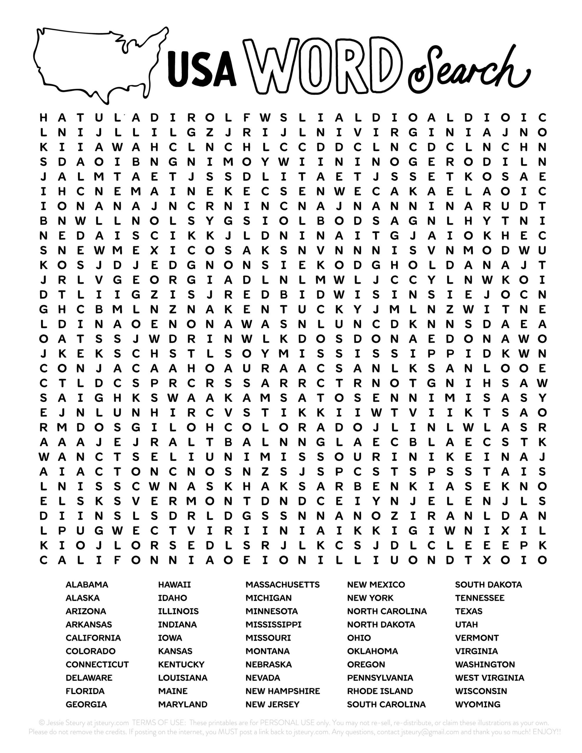 Missouri Word Search Printable