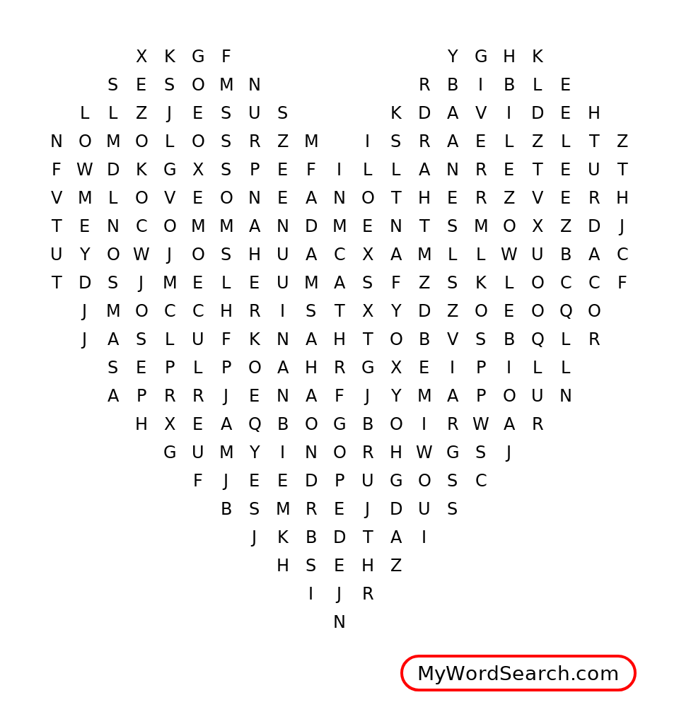 Valentine s Day Bible Word Search