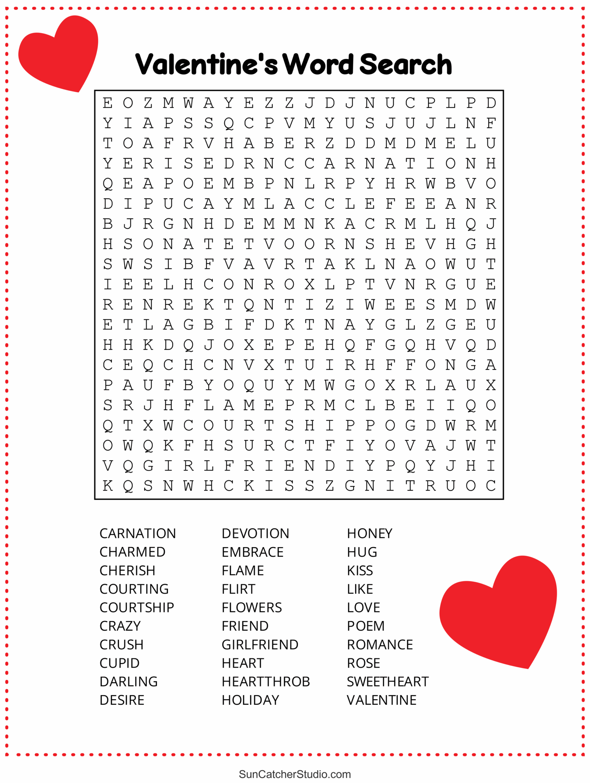Valentine s Day Word Search Free Printable PDF Puzzles Free Printables Monograms Design Tools Patterns U0026 DIY Projects