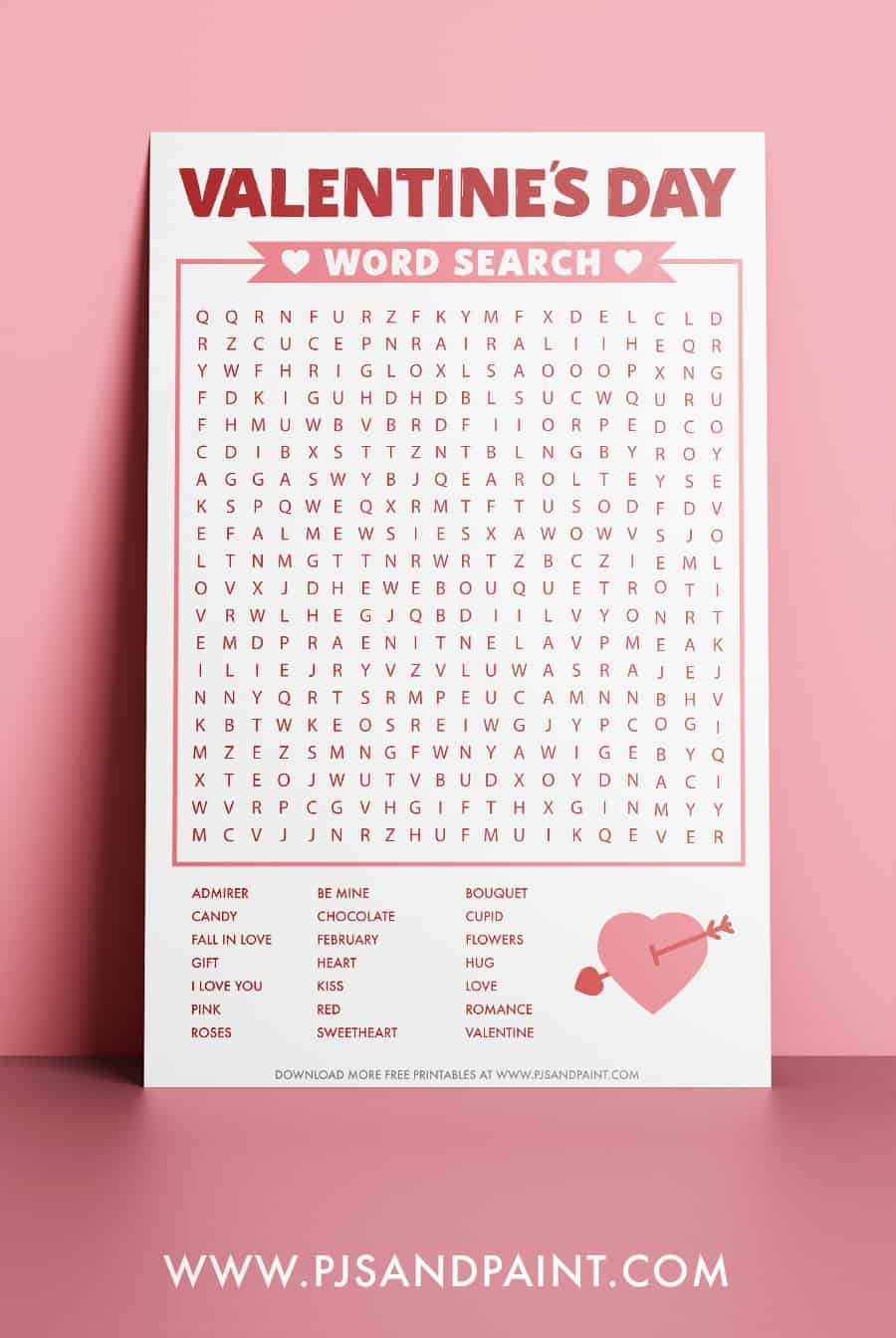 Valentine s Day Word Search Free Printable Pjs And Paint Valentine s Day Word Search Free Printable Pjs And Paint
