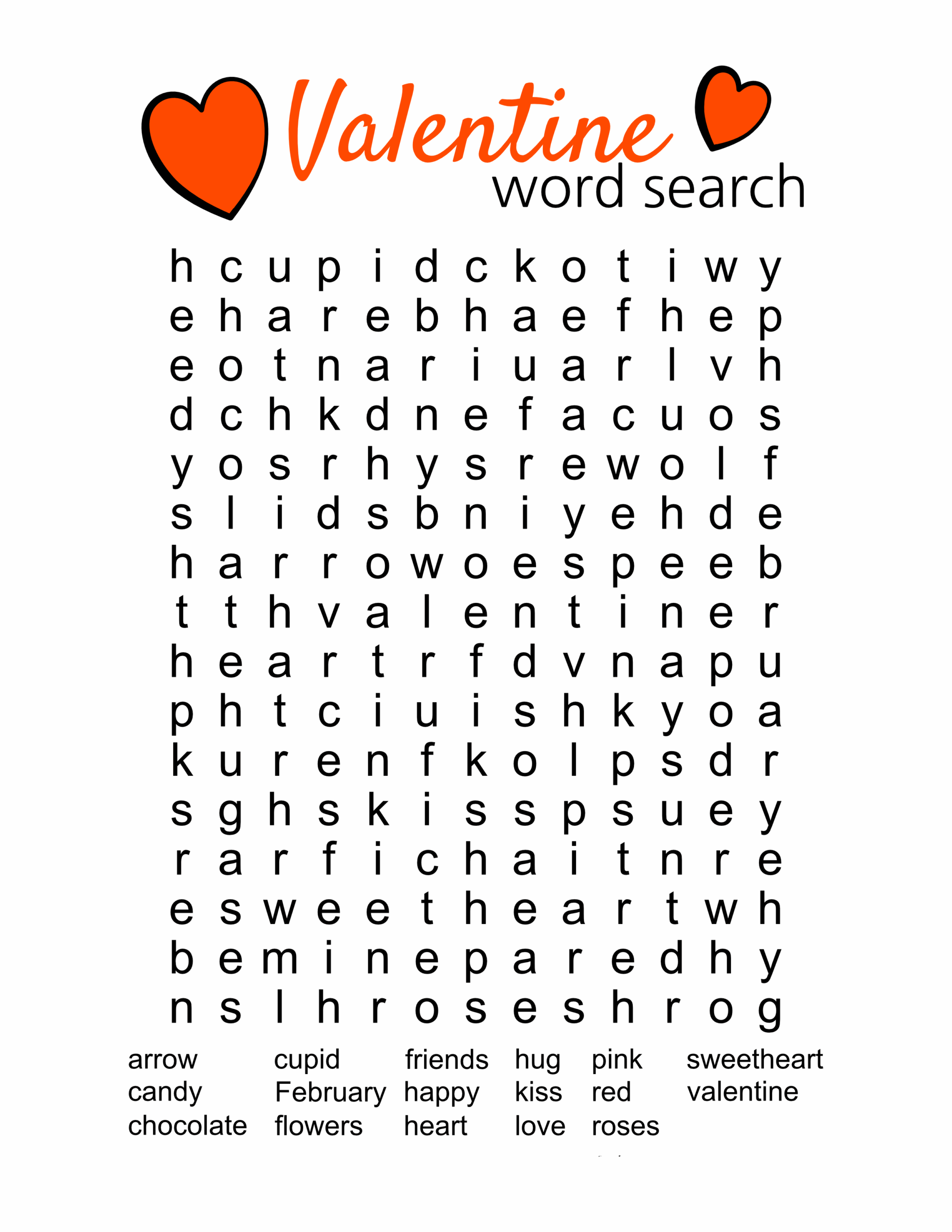 Valentine Word Search And Puzzles Printable Coloring Pages FREE