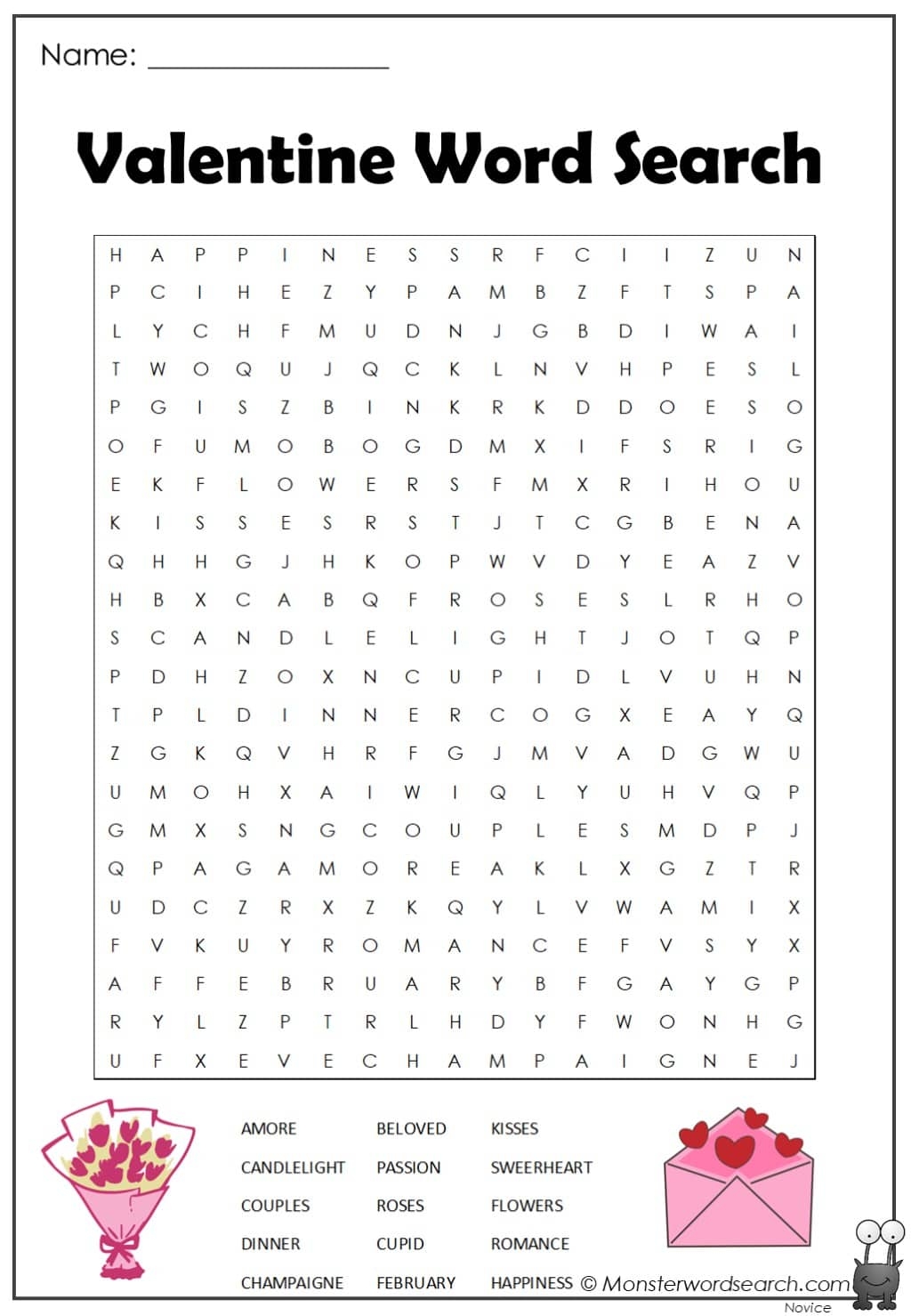 Free Printable Valentines Word Searches