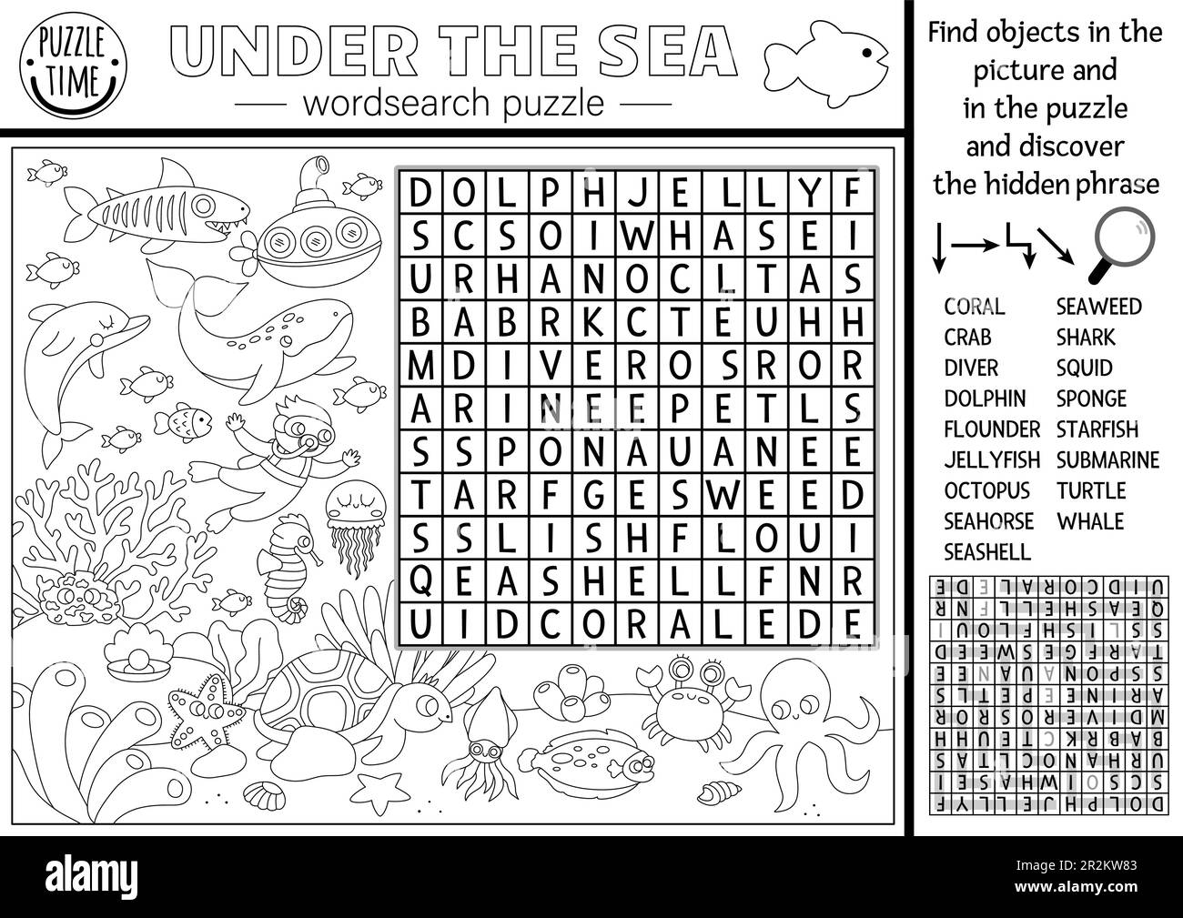 Free Printable Word Search Puzzles-Seafood