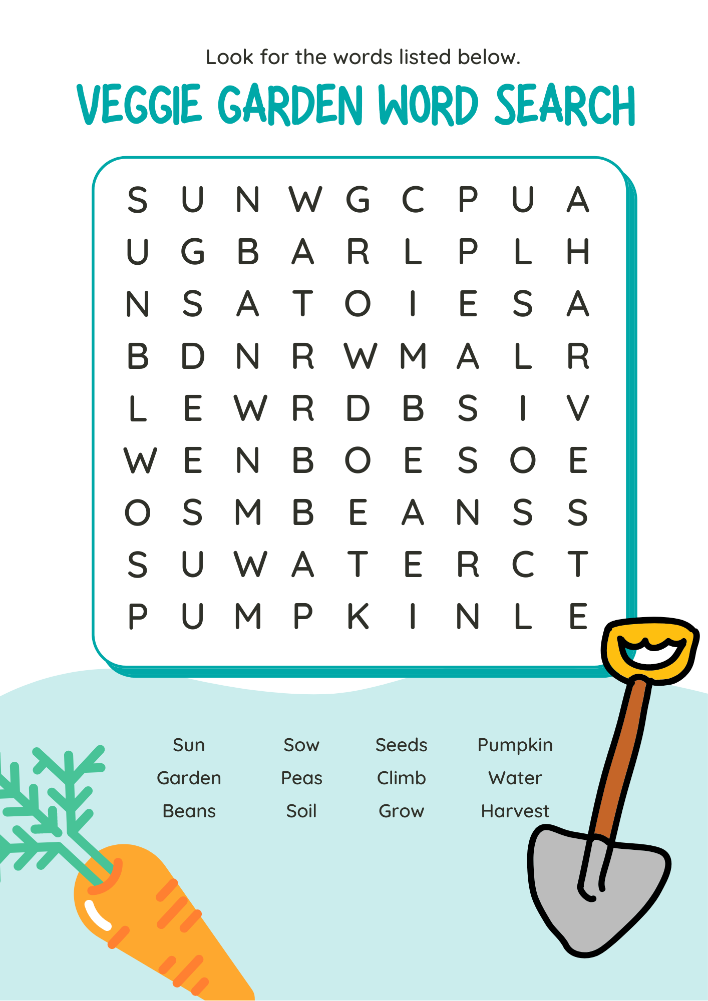 Veggie Garden Word Search Life Is A Garden