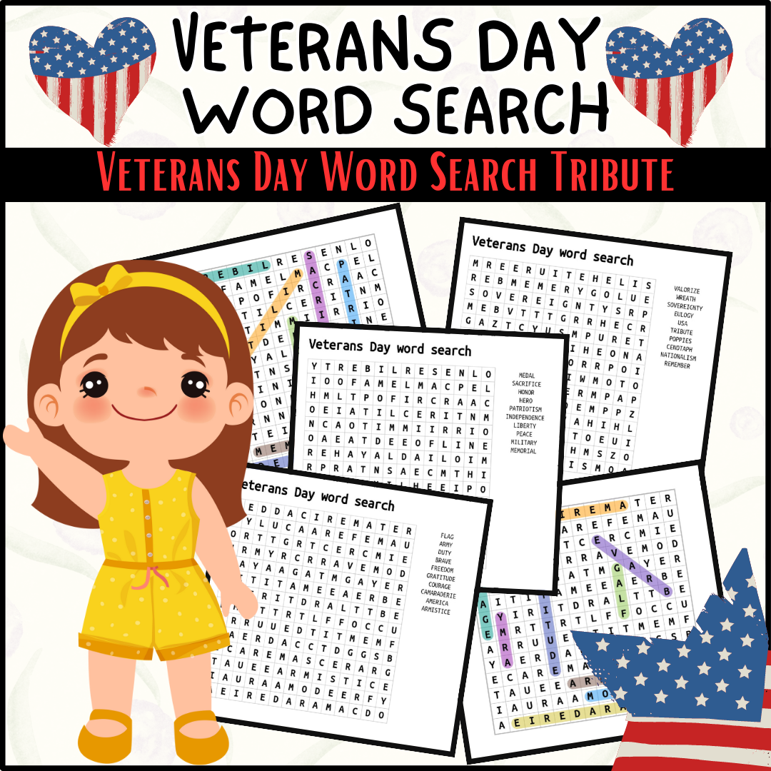 Veterans Day Word Search Printable Free