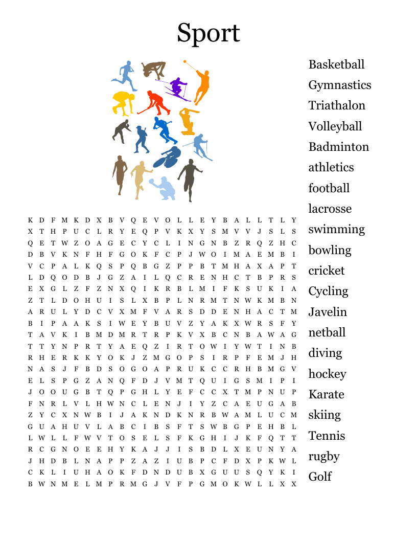 Printable Volleyball Word Search Printable Volleyball Word Search