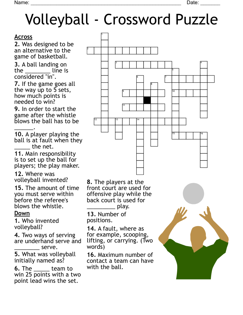 Volleyball Word Search WordMint