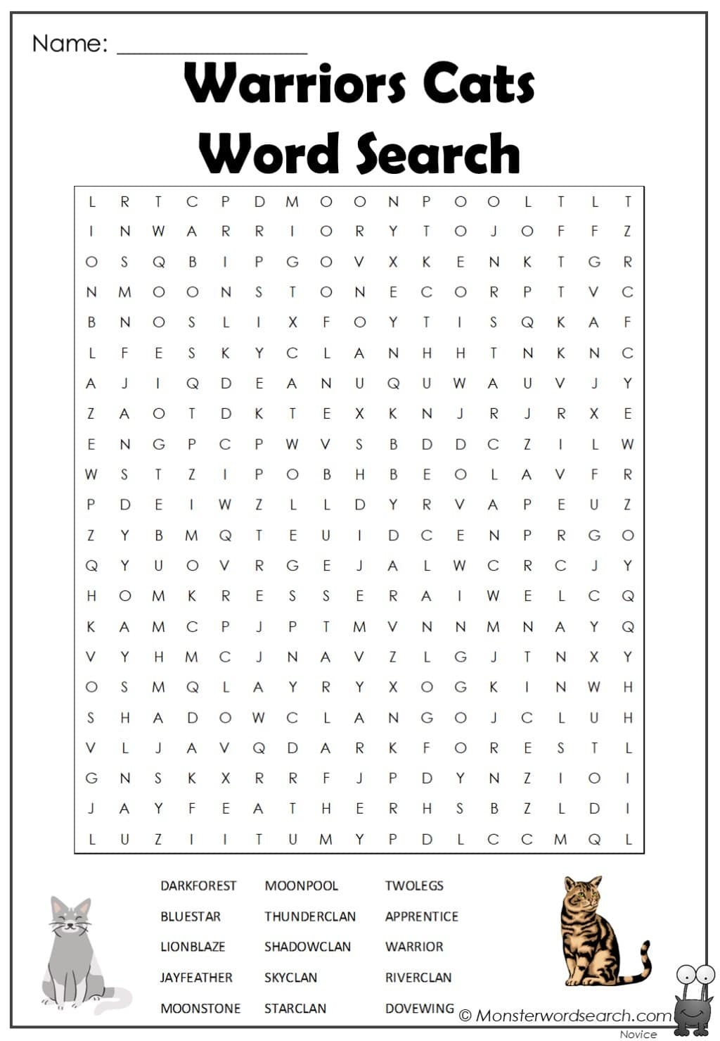 Printable Cat Word Searches