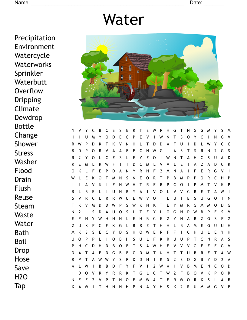 Water Word Search WordMint
