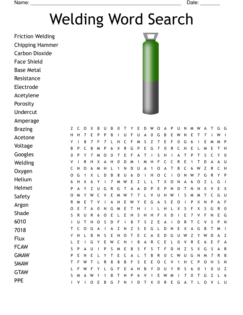 Welding Word Search WordMint