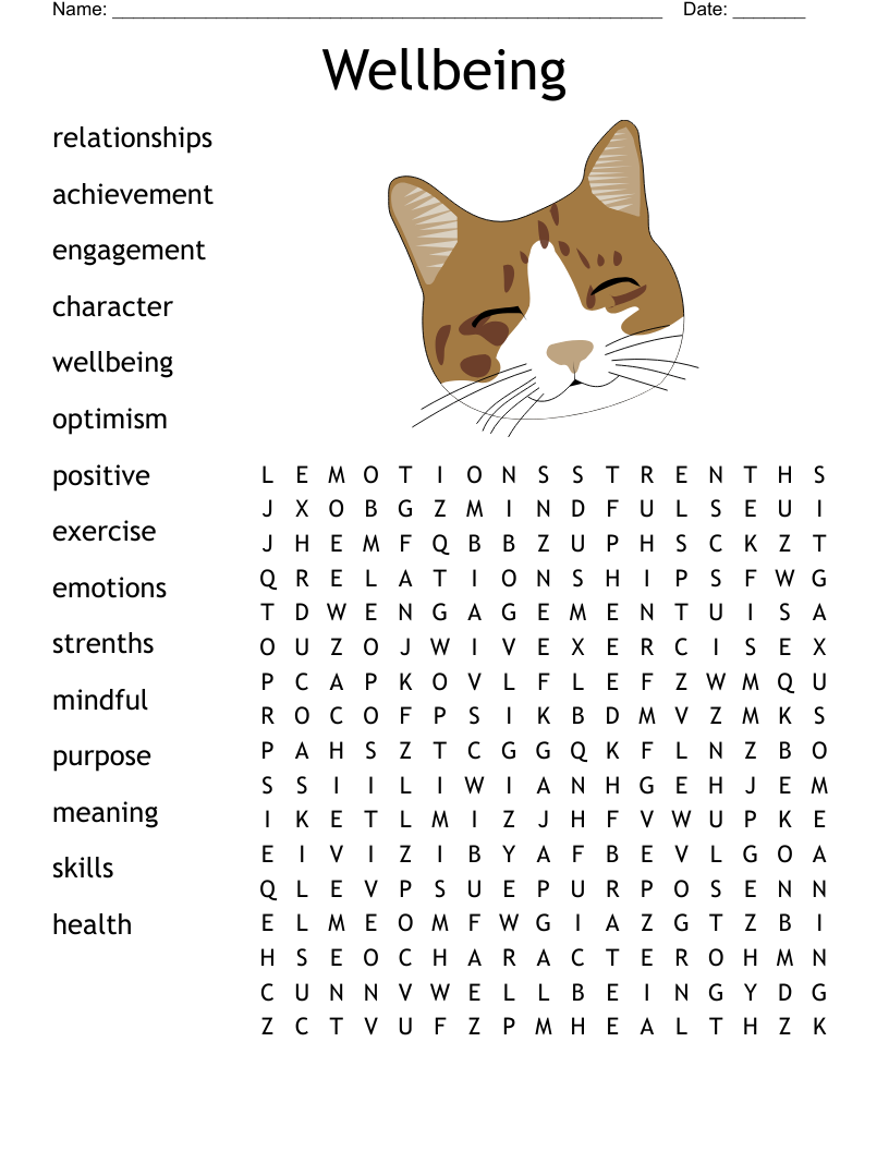 Wellbeing Word Search WordMint