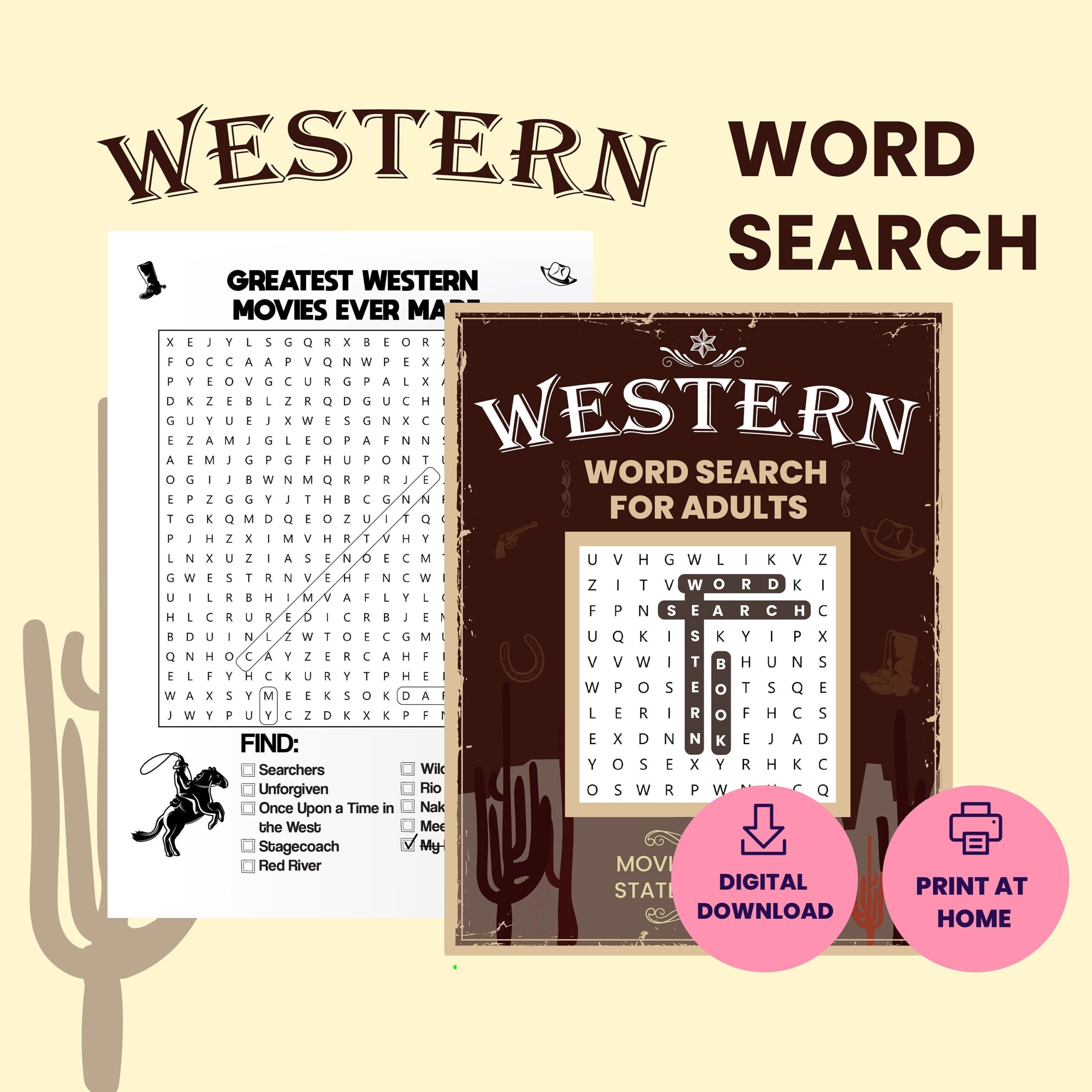 Western Word Search Books Digital Western Music Printables 