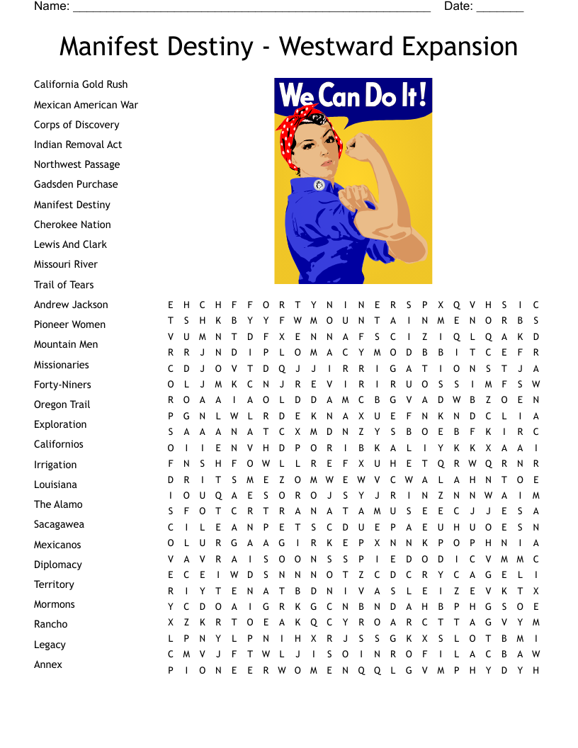 Word Search Westward Printable
