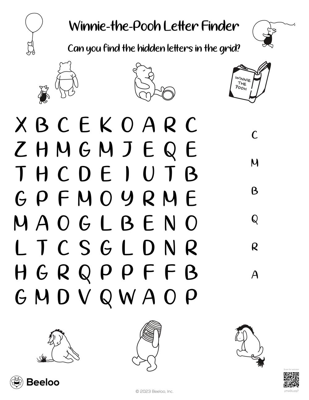 Winnie The Pooh Word Search Printables