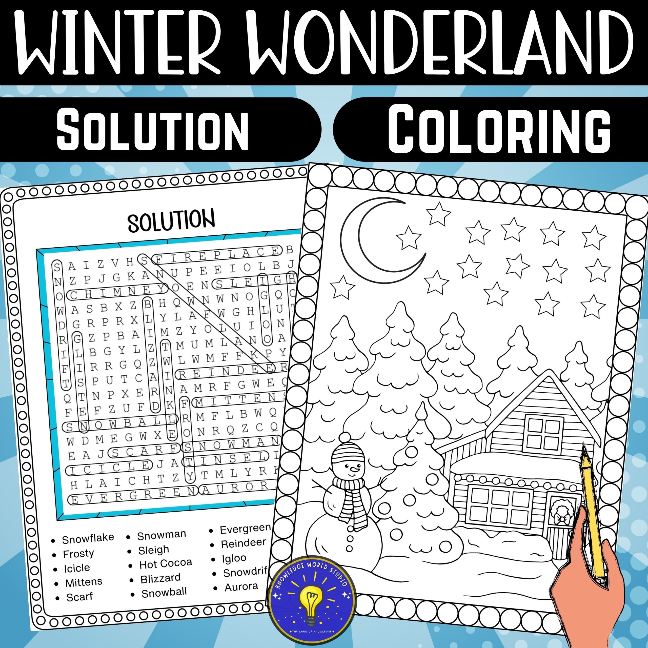 Winter Wonderland Activities Word Search Coloring Page Made By Teachers