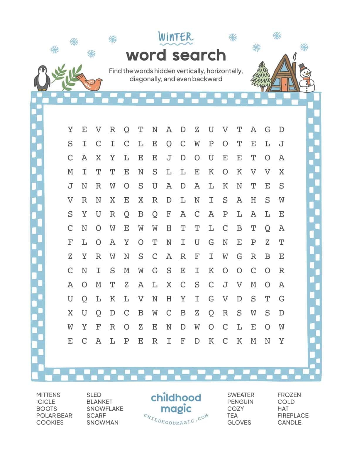 Winter Word Search Childhood Magic