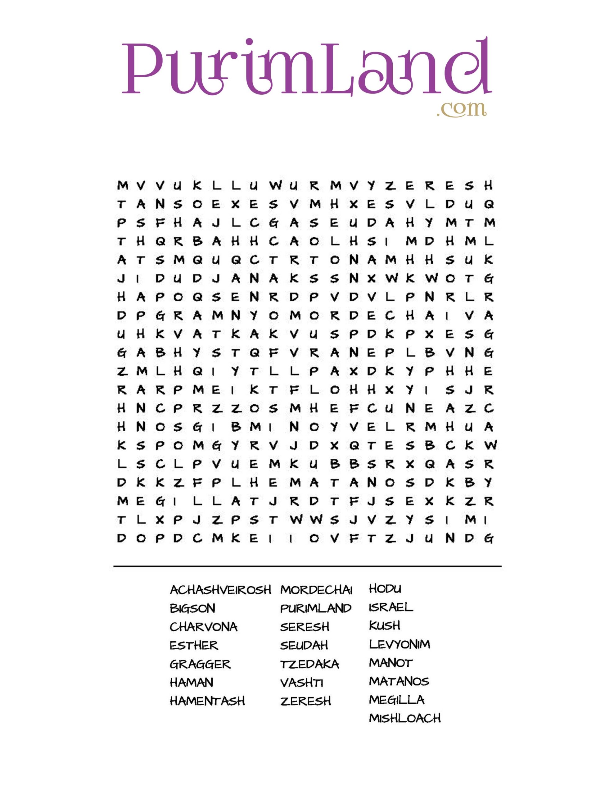 Word Search Archives PurimLand
