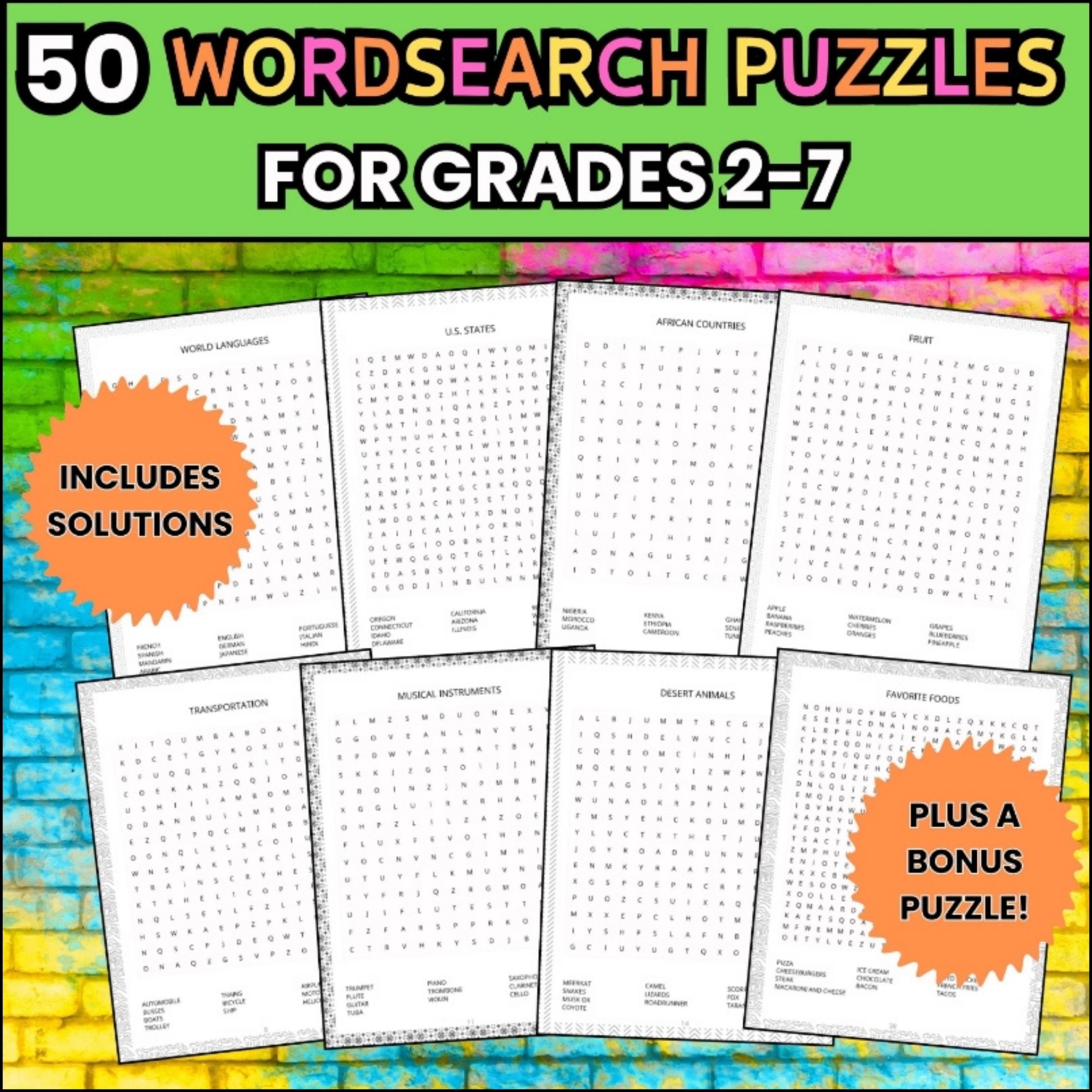 Word Search Bundle 50 Themes Printable Puzzles Puzzles For Kids And Adults Classful Word Search Bundle 50 Themes Printable Puzzles Puzzles For Kids And Adults Classful