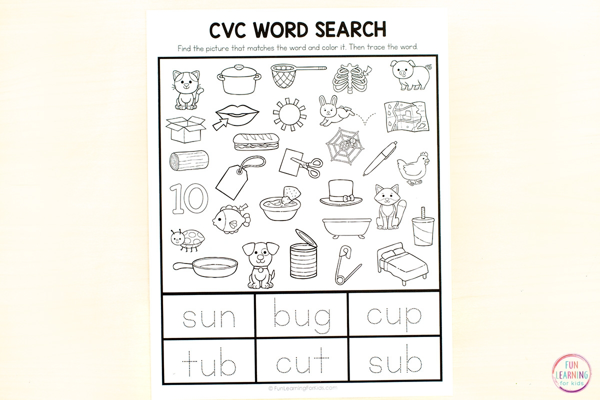Word Search CVC Worksheets Free Printable Word Search CVC Worksheets Free Printable