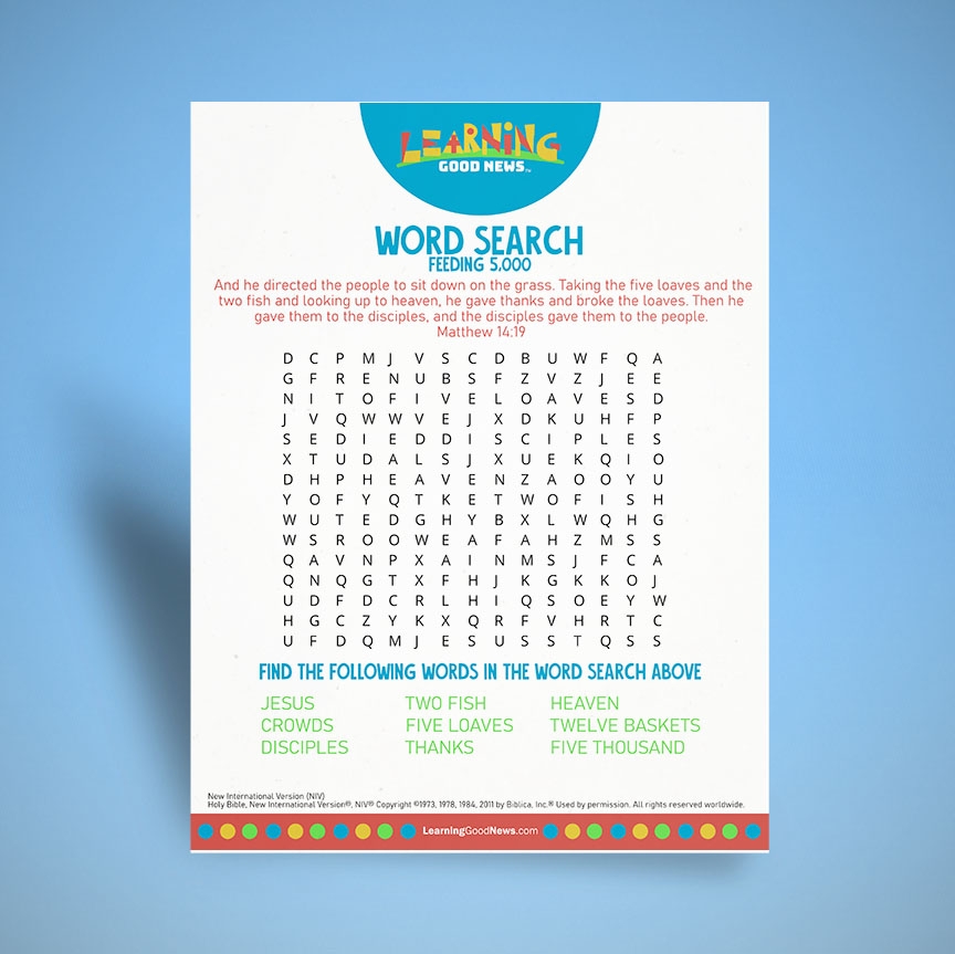 Word Search Feeding 5000 Learning Good News