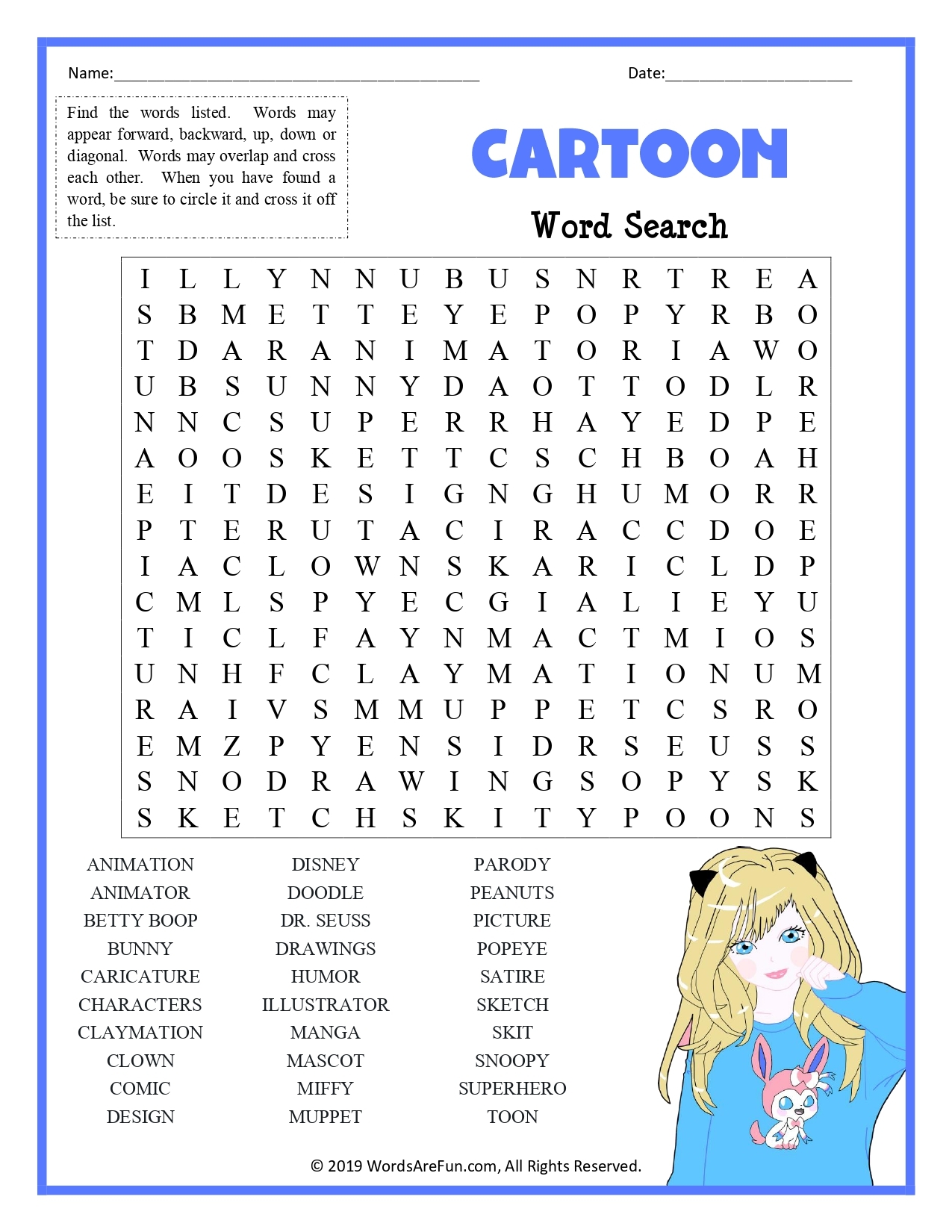 Word Search For Kids