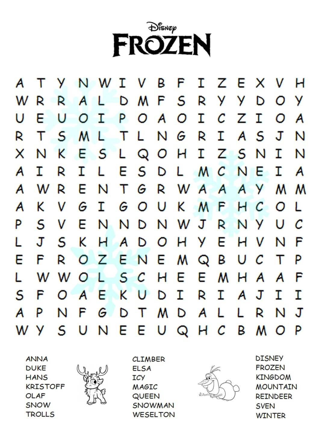 Printable Childrens Word Search