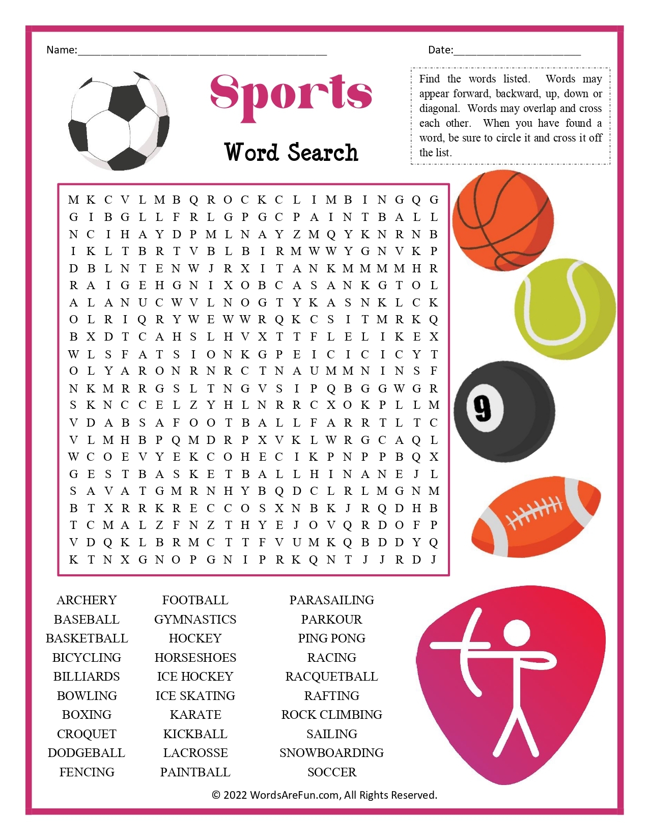 Fun Word Searches For Kids Printable