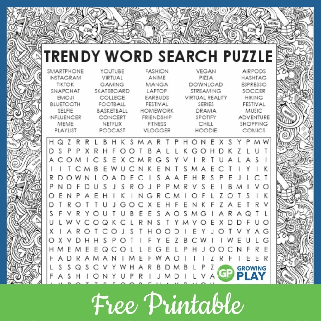 Printable Word Searches For Middle Schoolers