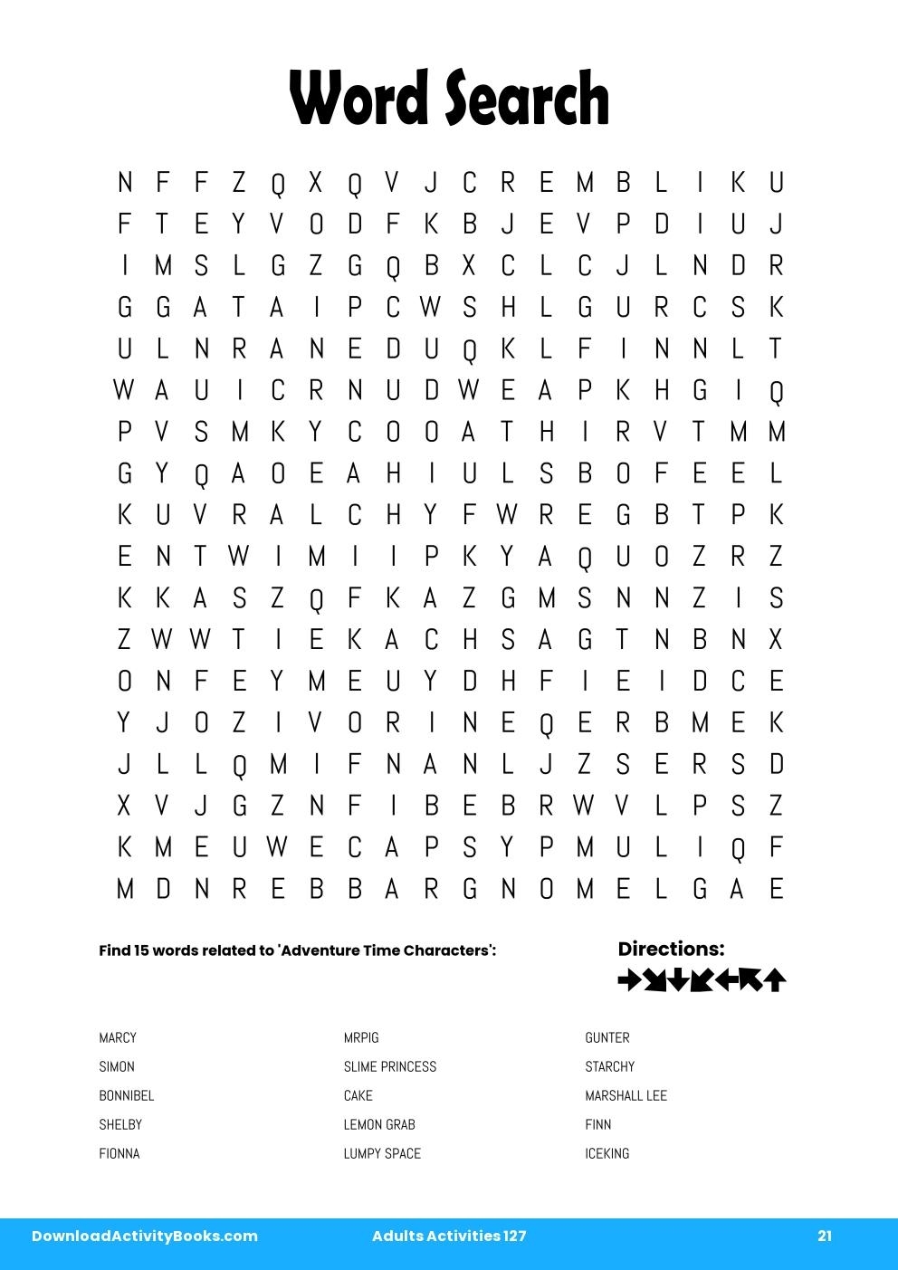 Word Search Printable Adventure Time