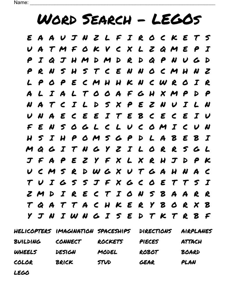 Word Search LEGOs WordMint Word Search LEGOs WordMint