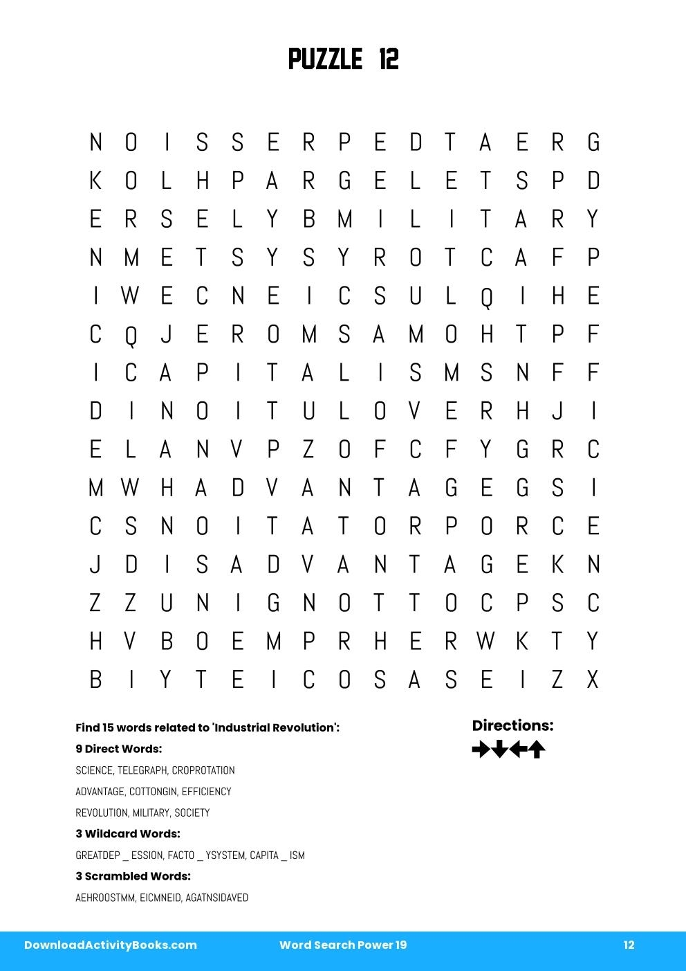 Free Printable Industrial Revolution Word Search Free Printable Industrial Revolution Word Search
