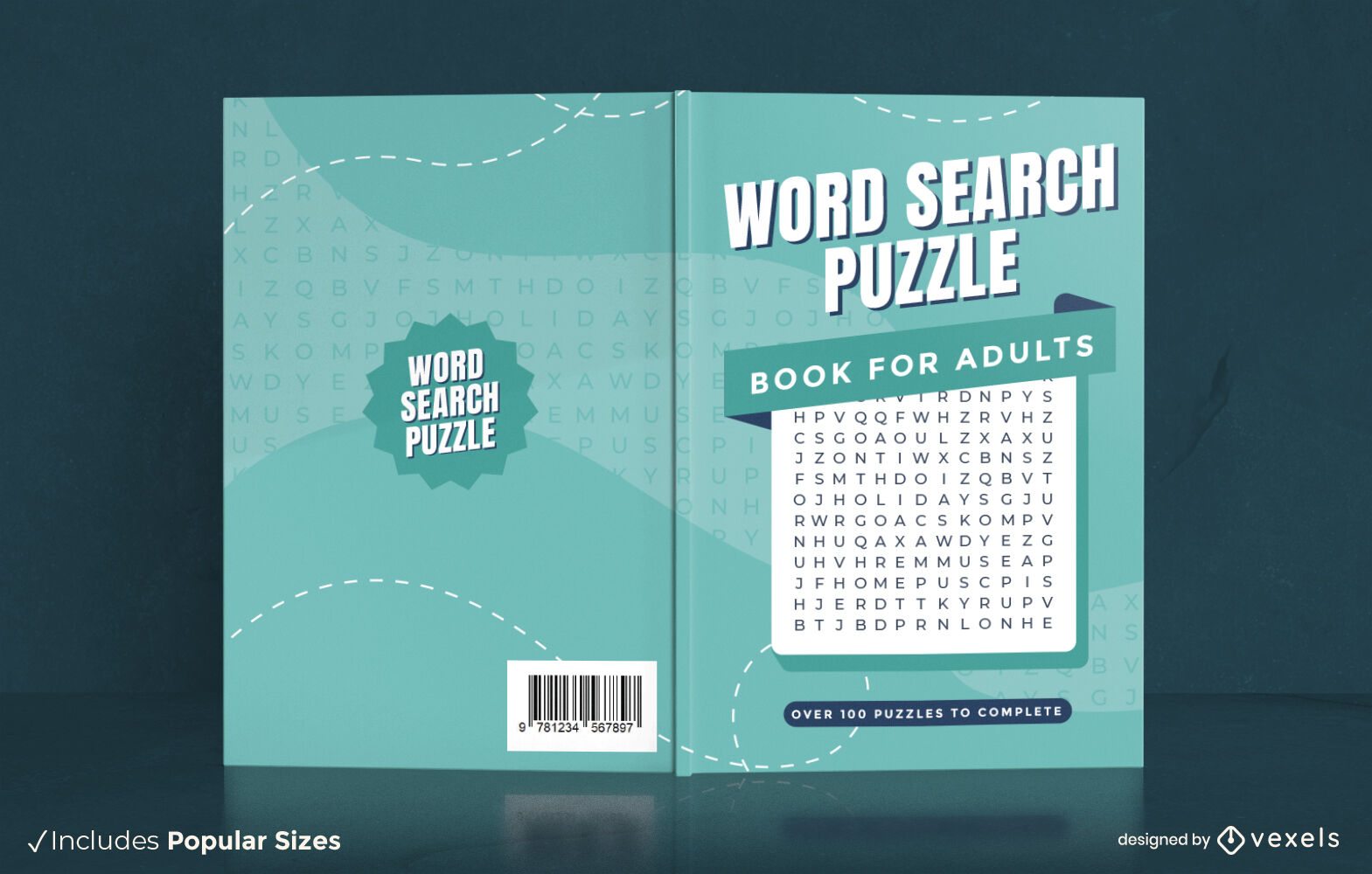 Word Search Puzzle For Adults Book Cover Design Vector Download