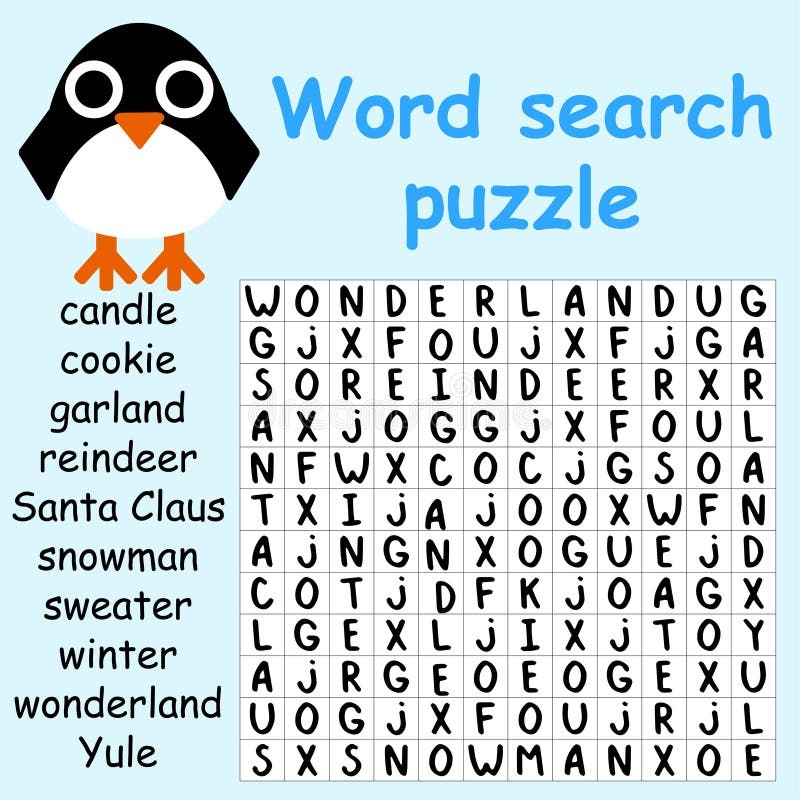 Penguin Word Search Printable