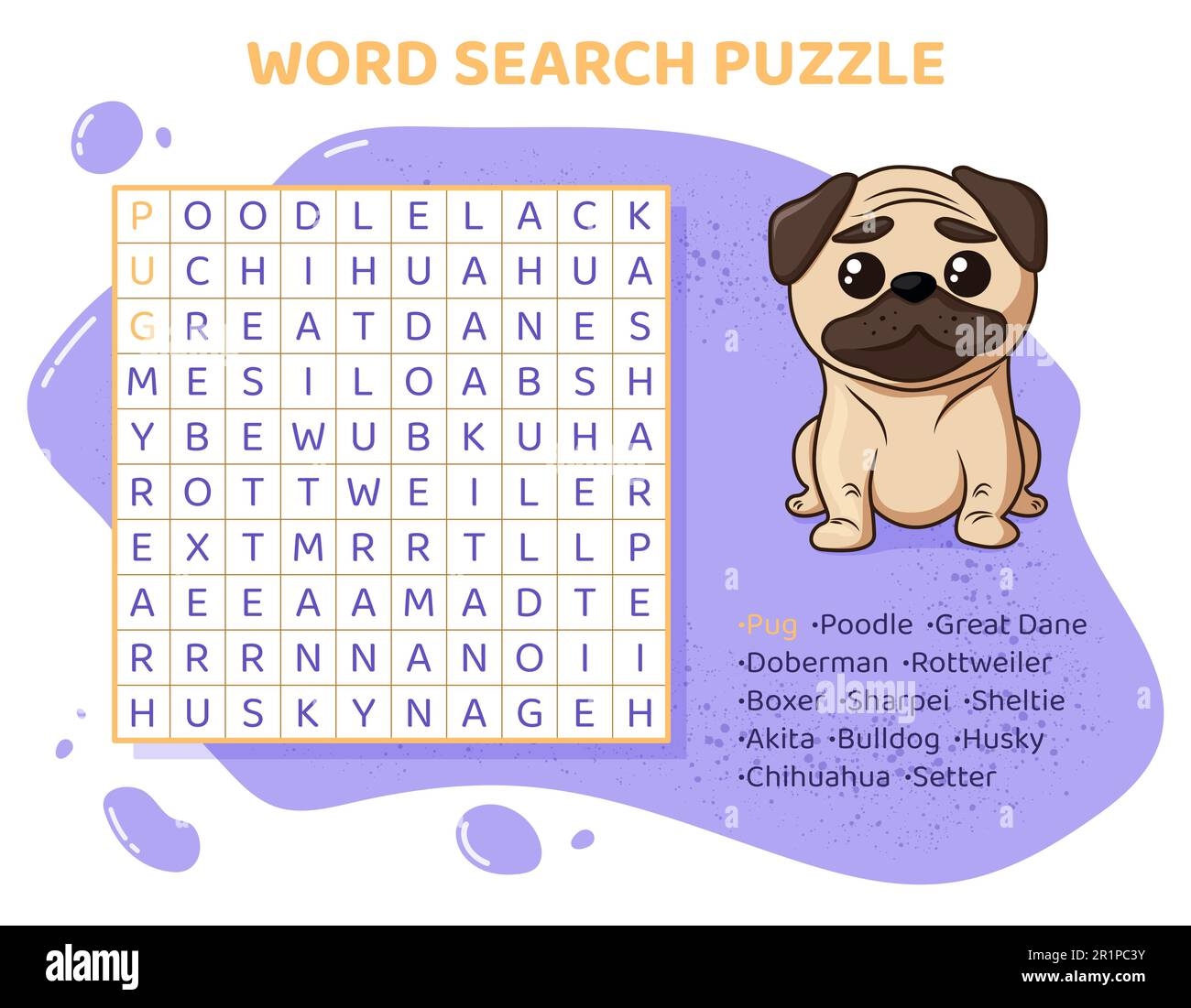 Word Search Dog Breeds Printable