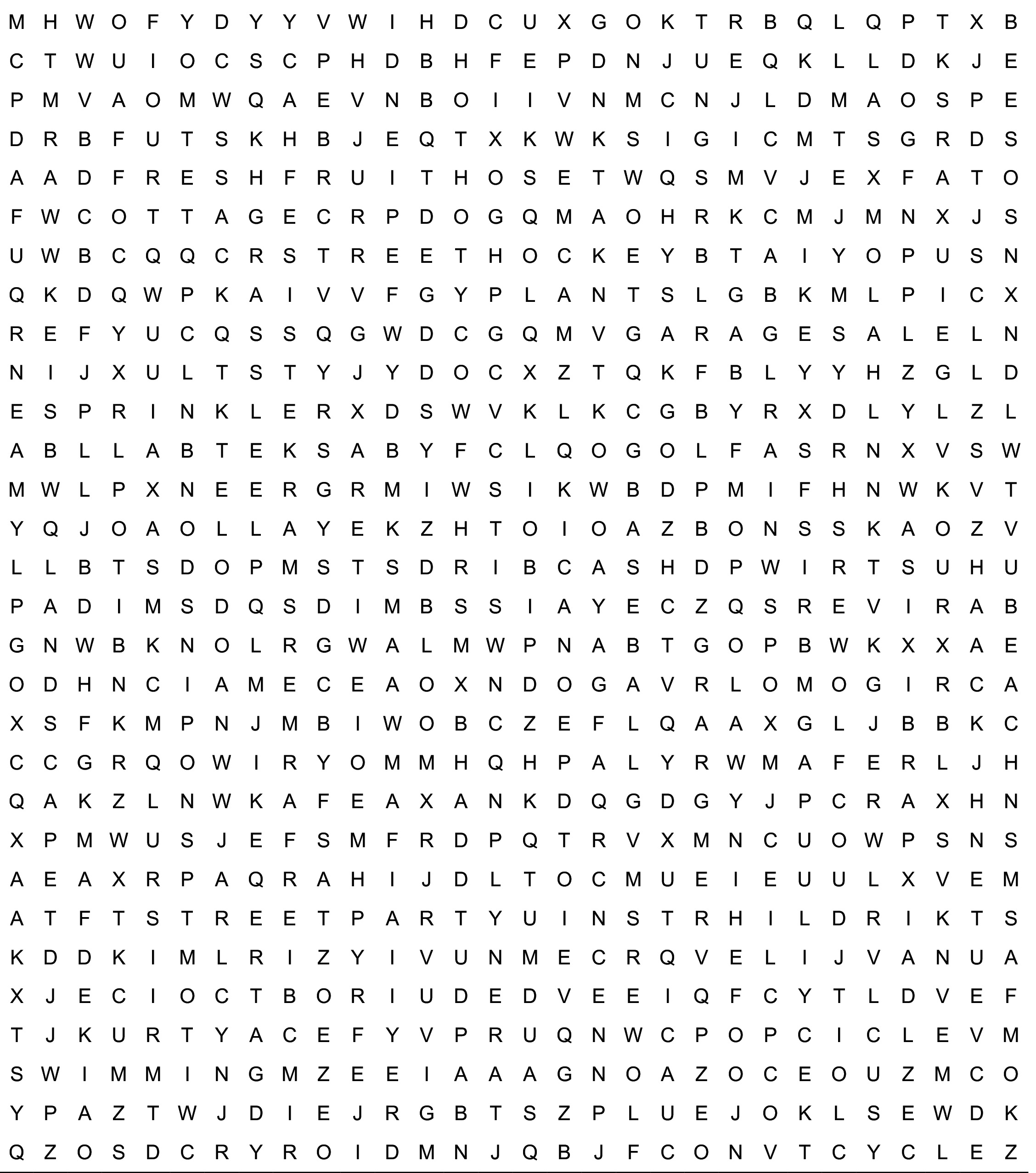 Word Search Summer T8N