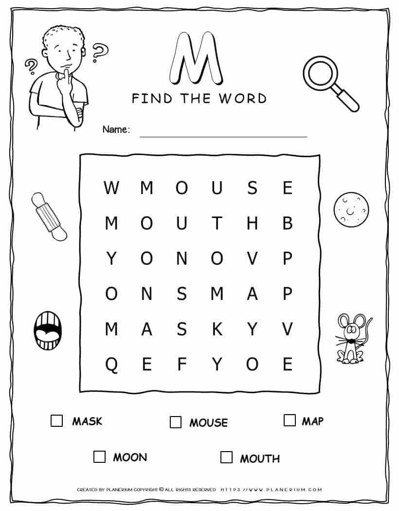 Moon Word Search Printable