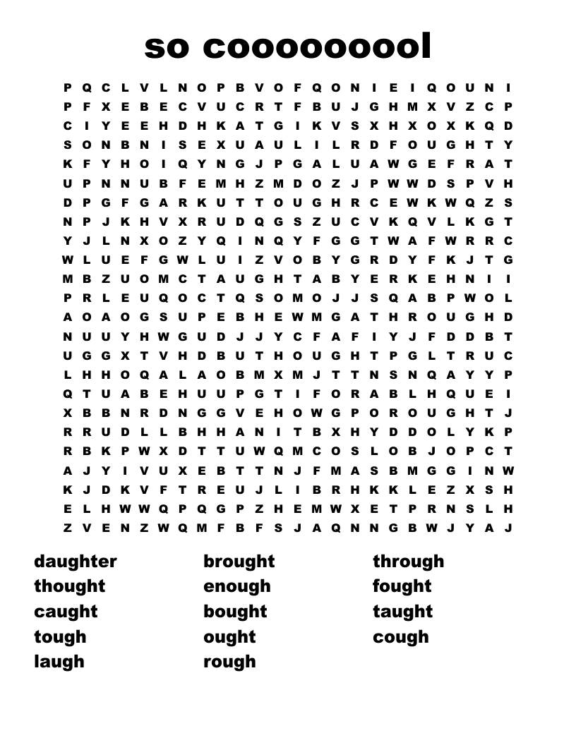 Words With Ough And Augh Word Search WordMint Words With Ough And Augh Word Search WordMint
