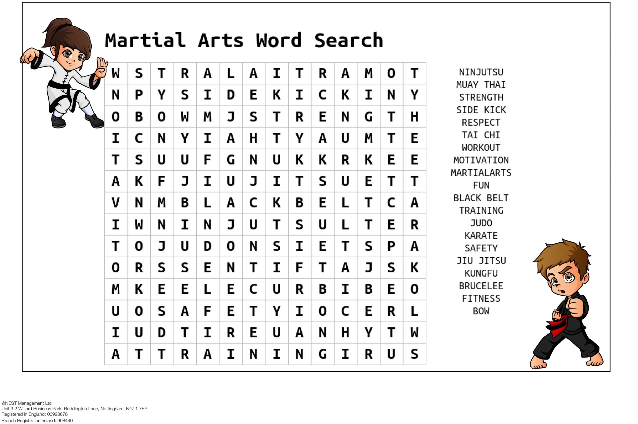 Wordsearches Toukon martial arts Wordsearches Toukon martial arts