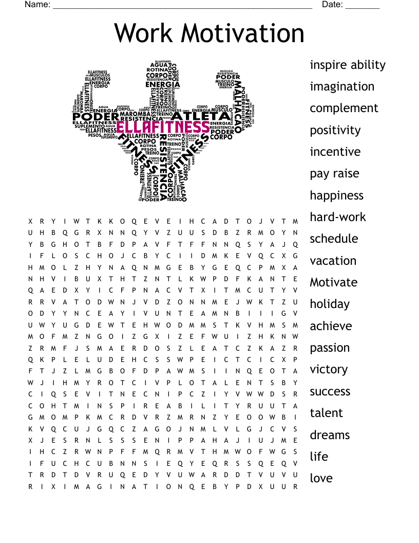 Work Motivation Word Search WordMint